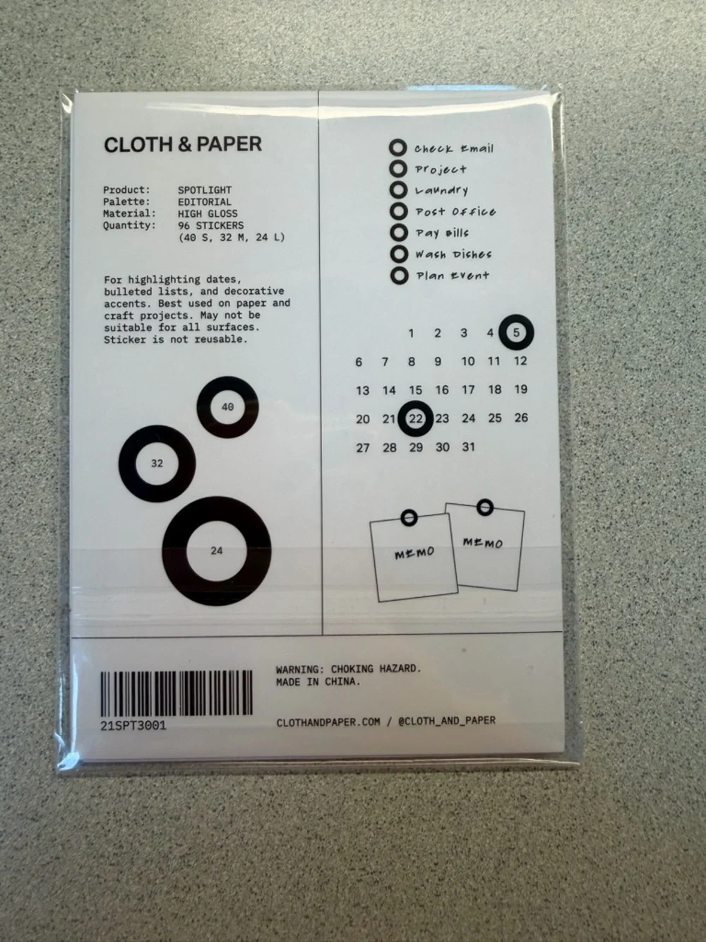Cloth & Paper February Intention Box Spotlight Stickers